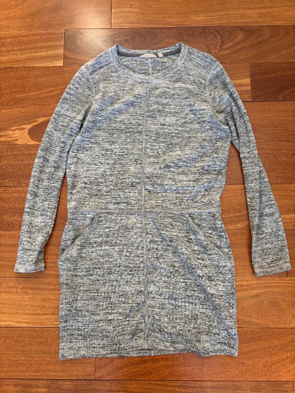 Athleta Destiny Techie sweater dress in heathered grey